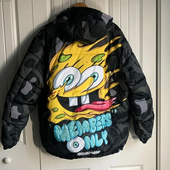 Members Only SpongeBob Men’s Puffer Coat Size XL, Limited Edition - Picture 1 of 4
